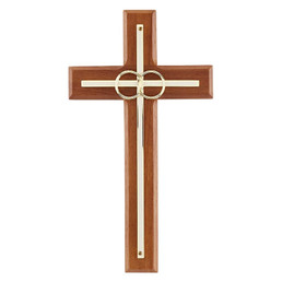 Overlay Wedding Cross With Gold Rings