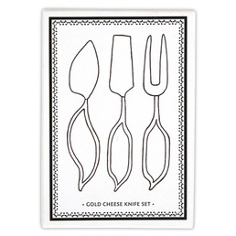 Leaf-Shaped Handle Cheese Knives - Gold