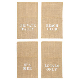 Face to Face Jute Utensil Holder Set of 4 - Beach
