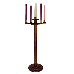Round Base Advent Candlestick - Walnut