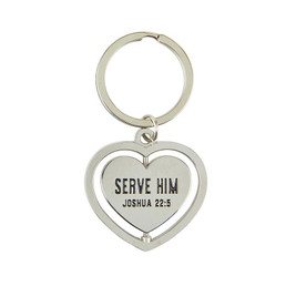 Serve with a Heart Like Jesus Spinner Key Ring - 12/pk