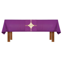 Altar Frontal and Trinity Cross Overlay Cloth - Purple - Set of 2