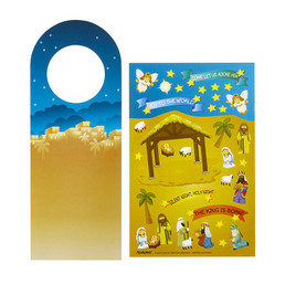 Nativity Sticker Scene Doorknob Hanger - 24 kits/pk