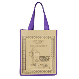 Color-Your-Own First Communion Tote Bag - 12/pk