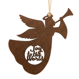 Joy to the World Laser Cut Wood Ornament