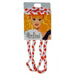 Double Pom-BraidÂ® Headband - Fanta Orange/White