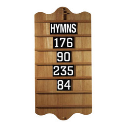 Wall Mount Hymn Board - Pecan Stain