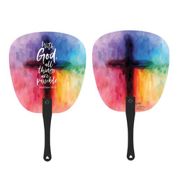 With God All Things Are Possible Hand Fan - 24/pk