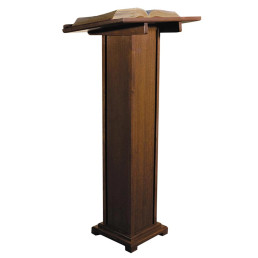 Square Base Lectern - Walnut Stain