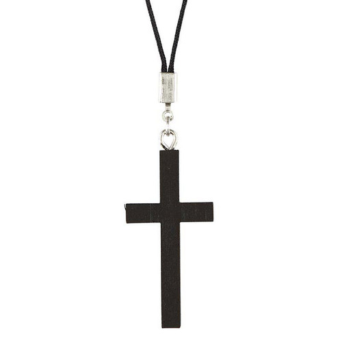 Thin-Style Cross Pendant - Dark Brown (BK-12070) - 12/cs