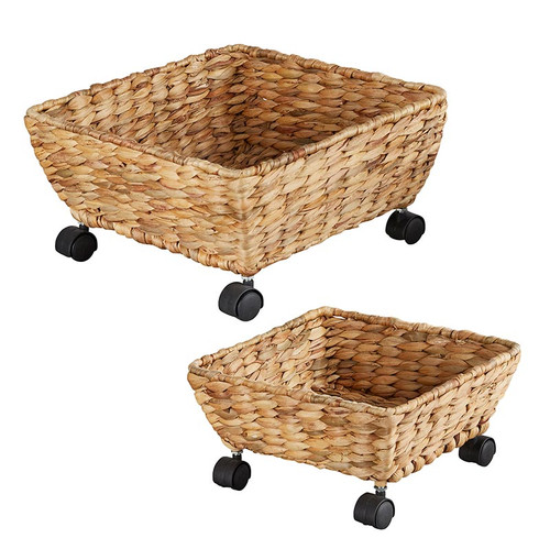 Woven Basket Wheels - Set of 2
