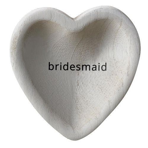 Grey Paulownia Heart Trinket Tray  - Bridesmaid