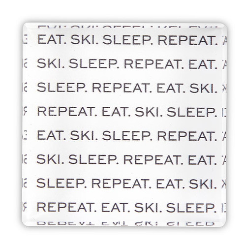 Face To Face Lucite Block - Eat.Ski.Sleep.Repeat.