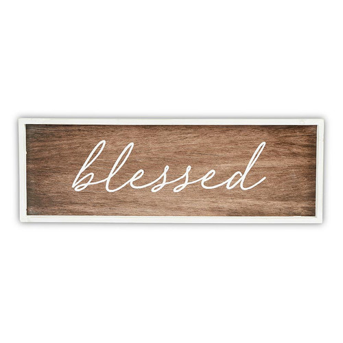 Dark Wood Sign - Blessed