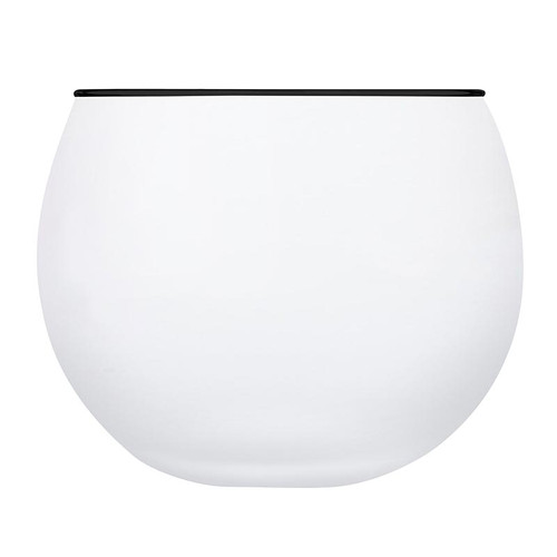 Roly Poly Glass - White with Thin Black Rim
