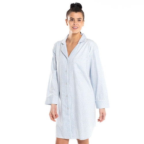 Button-Down Sleep Shirt - Blue Zinnia - Large/X-Large