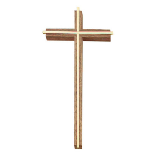 Cross Walnut Gold Plate Inlay 10"