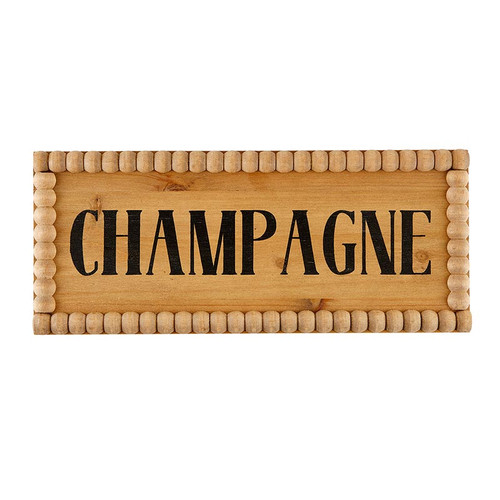 Champagne Beaded Wood Sign