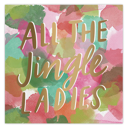 Thimblepress x Slant Foil Beverage Napkins - Jingle Ladies 20ct