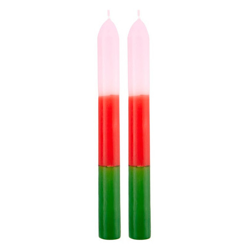 Tapered Candle - Thimblepress x Slant Pink Red Green - Set of 2