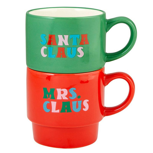 Thimblepress x Slant Stacking Mug Se t - Mrs/Santa Claus
