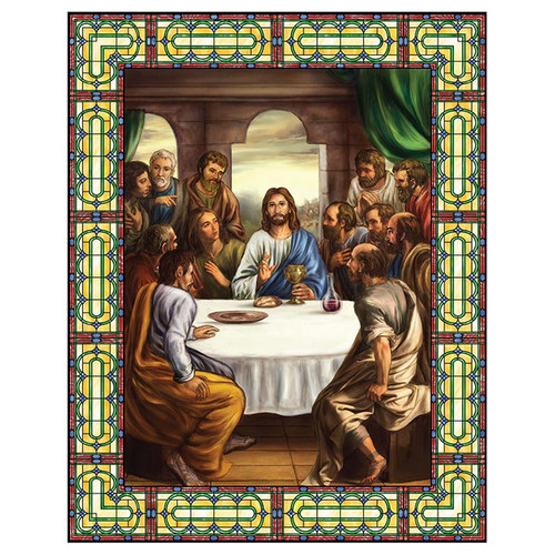 Last Supper Stained Glass Static Decal - 12/pk