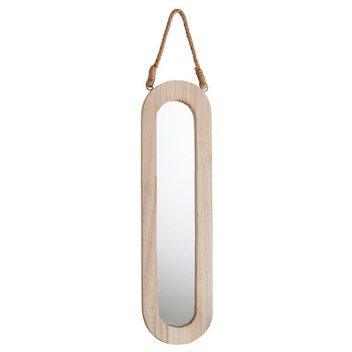 Wooden Oval Hanging Mirror