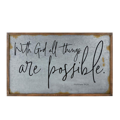 Metal Wall Sign-Large-With God