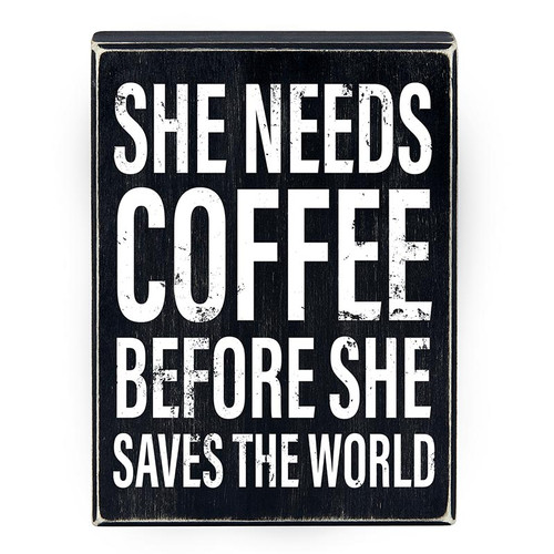 Box Sign - Need Coffee