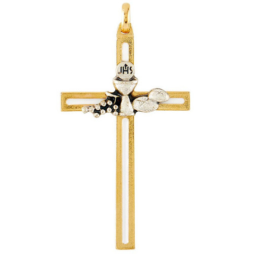 First Communion Cross Pendant Chalice - 12/pk