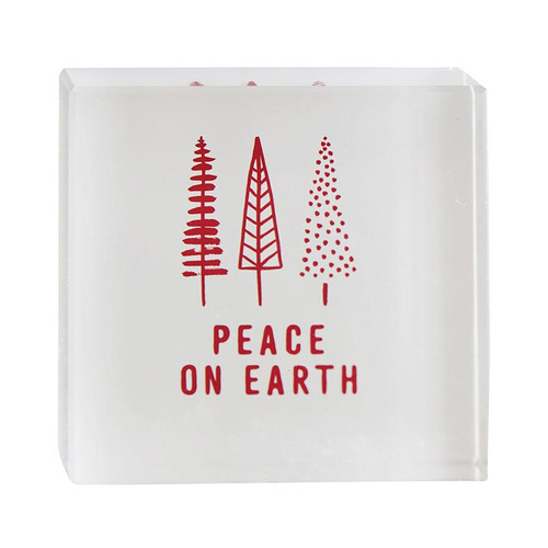 Face to Face Lucite Block - Peace On Earth