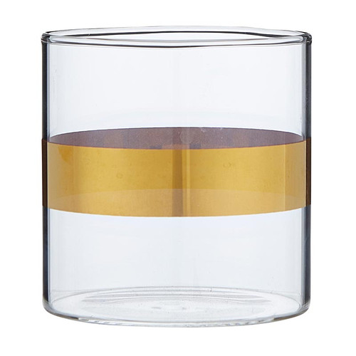 Everyday Glass with Gold Band Set