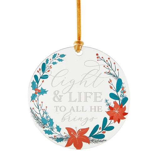 Wreath Acrylic Ornament - 12/pk