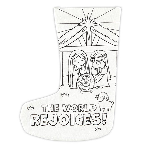 Kids Nativity Color Your Owns Stocking - 8/pk