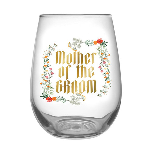 Stemless Wine Glass - Mother Of Groom Boho