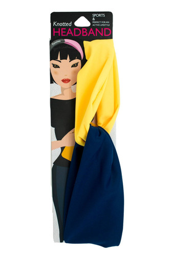 Knotted Headband - Navy/Sunshine