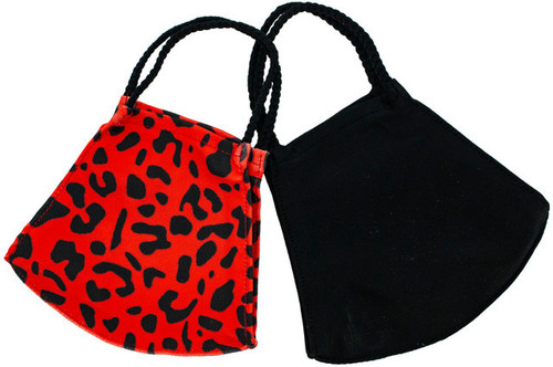 Pom Masks - Red Orange Leopard - 2/pk