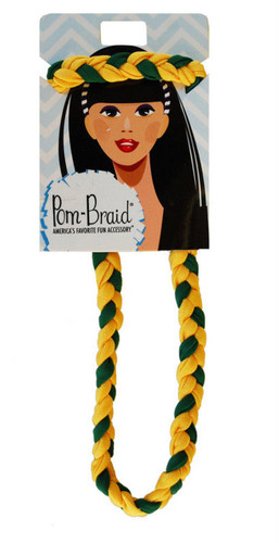 PomBraid Headband - Bottle Green/Yellow Gold