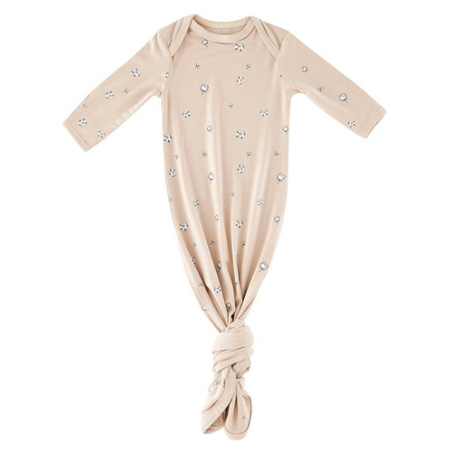 Knotted Gown - Pink Cotton Blossom, 0-3 mo
