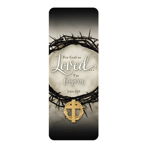For God So Loved Lapel Pin with Bookmark - 12/pk