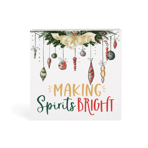 Wood Block - Making Spirits Bright
