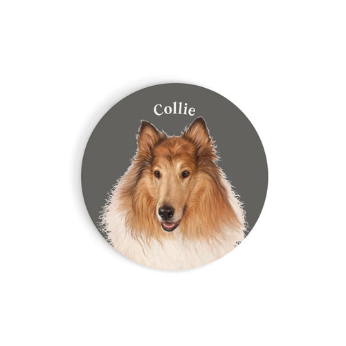 Ceramic Car Coaster -Collie