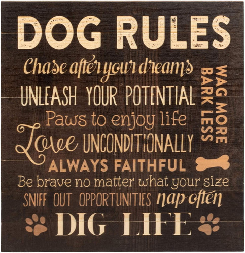 Wood Pallet - Dog Rules Paw Prints