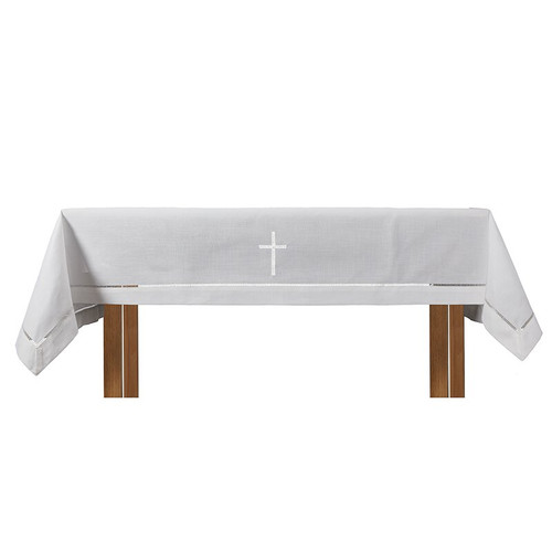 Eyelet Edged with Embroidered Cross Altar Frontal