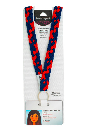 Pom Lanyard - Red/Navy