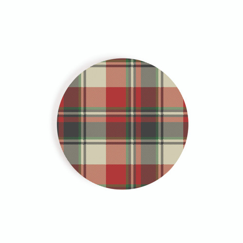 Christmas Car Coasters (Retail Pack) - Cream Plaid Christmas Car Coasters (Retail Pack) - Cream Plaid