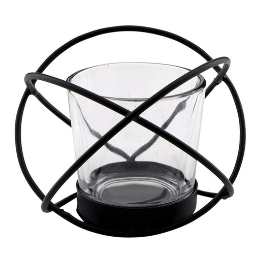 Black Iron Orbit Votive Holder