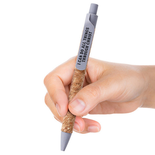 I Can Do All Things Through Christ Cork Pen - 10/pk