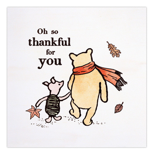 So Thankful Pooh Wood Block