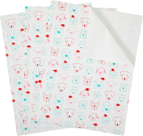 Wrapping Paper Sheet - Woofy Cheer Holiday 3pk